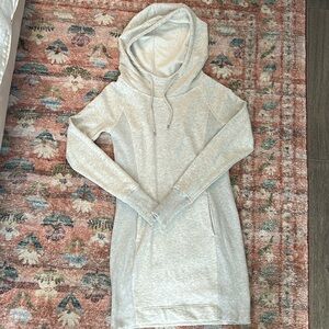 Athleta Hayes Hoodie Dress, heather gray XS